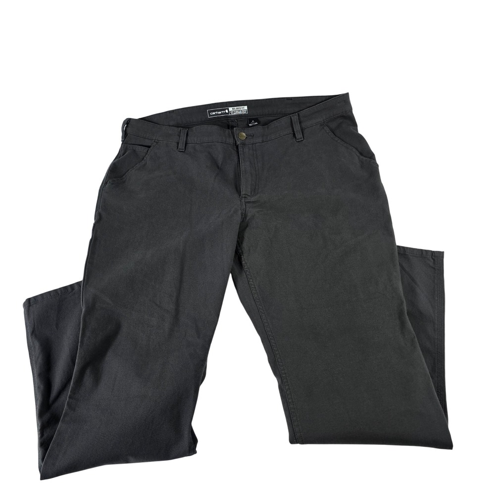 Carhartt Womens Rugged Flex Relaxed Fit Canvas Work‎ Pants BN5113-W Grey 16 Reg